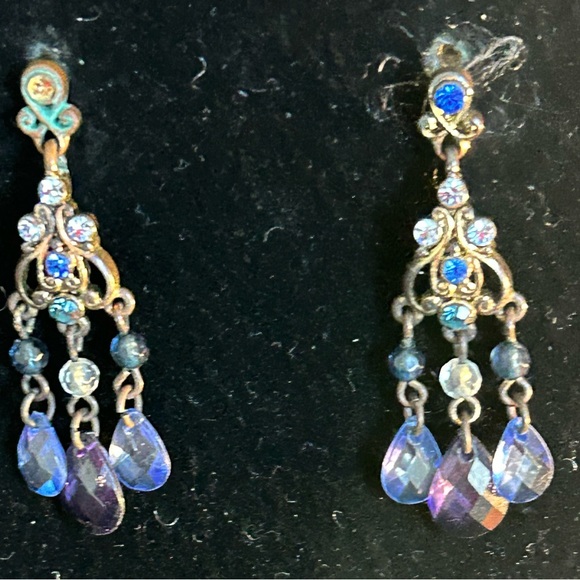 1928 2-piece statement necklace and post earrings set in blue crystal - Picture 8 of 8